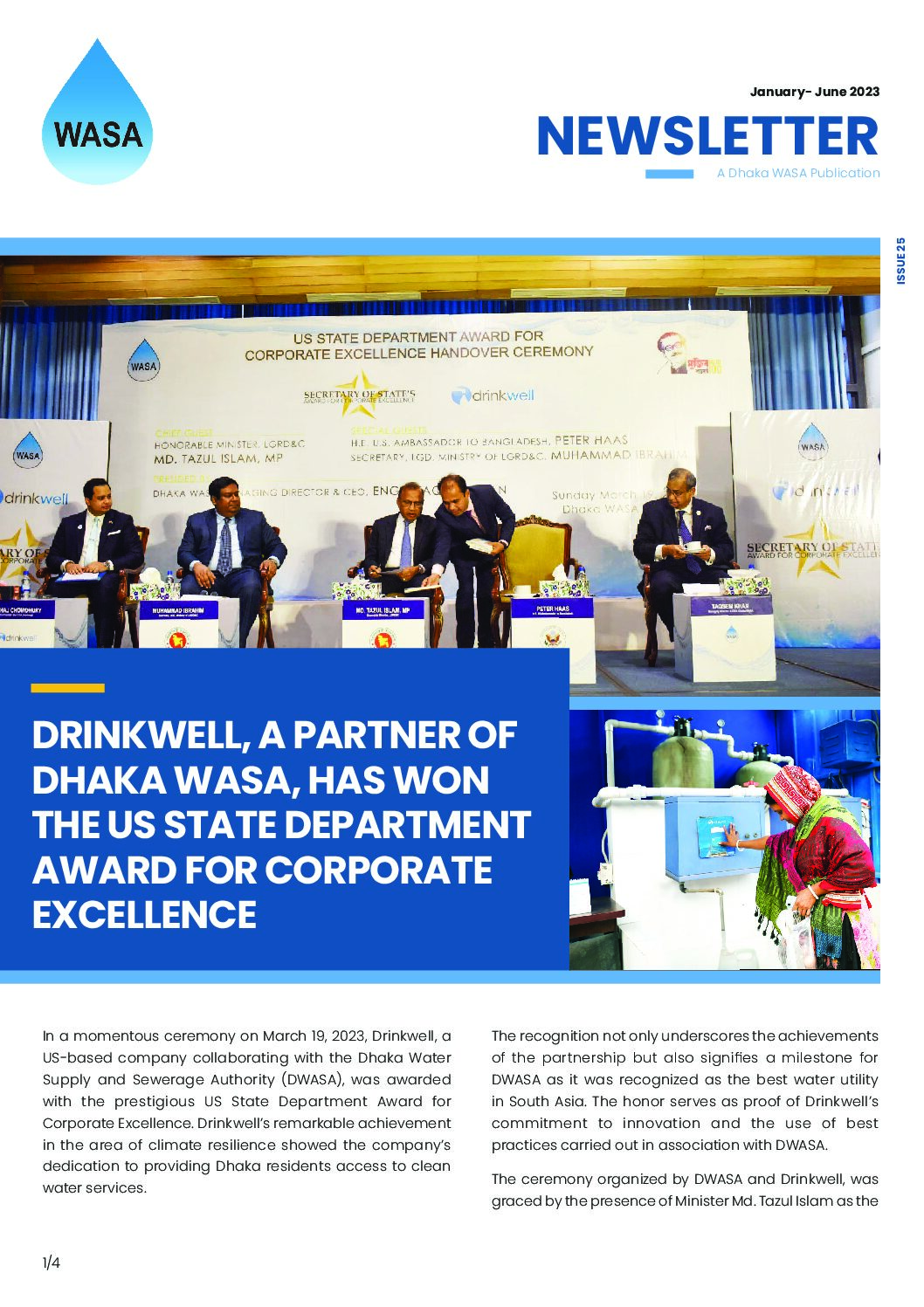 DWASA Corporate Newsletter Issue 25